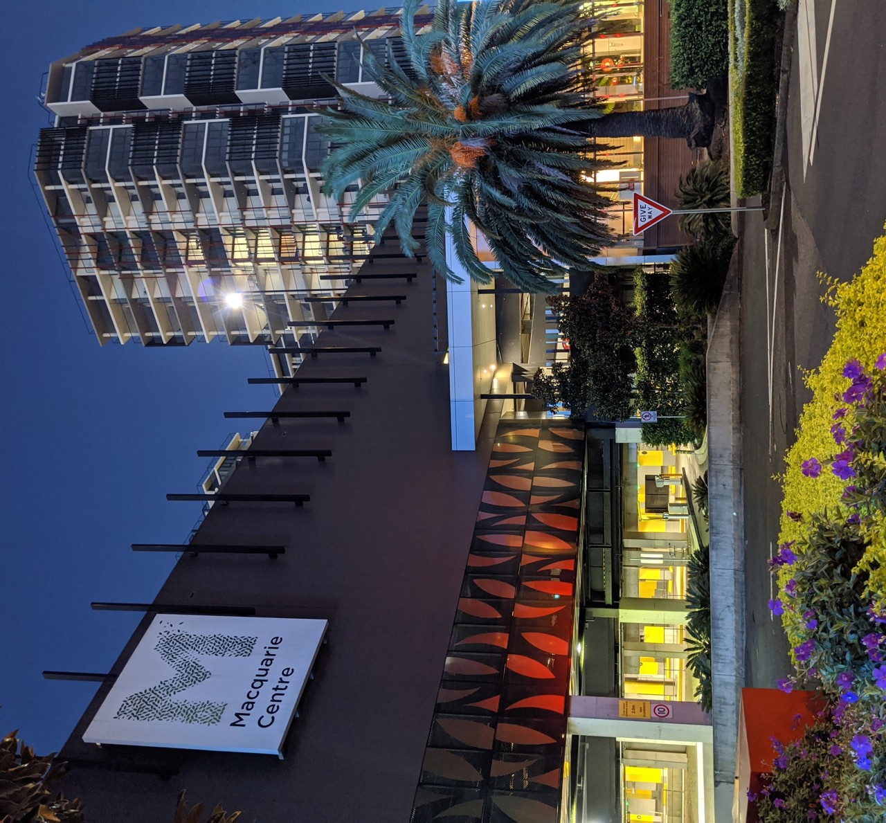 Macquarie Park, NSW, Macquarie Centre entrance with tall building