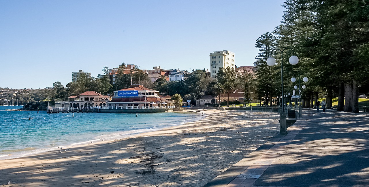 Manly, NSW, Beachfront promenade beside Manly Cove Wharf