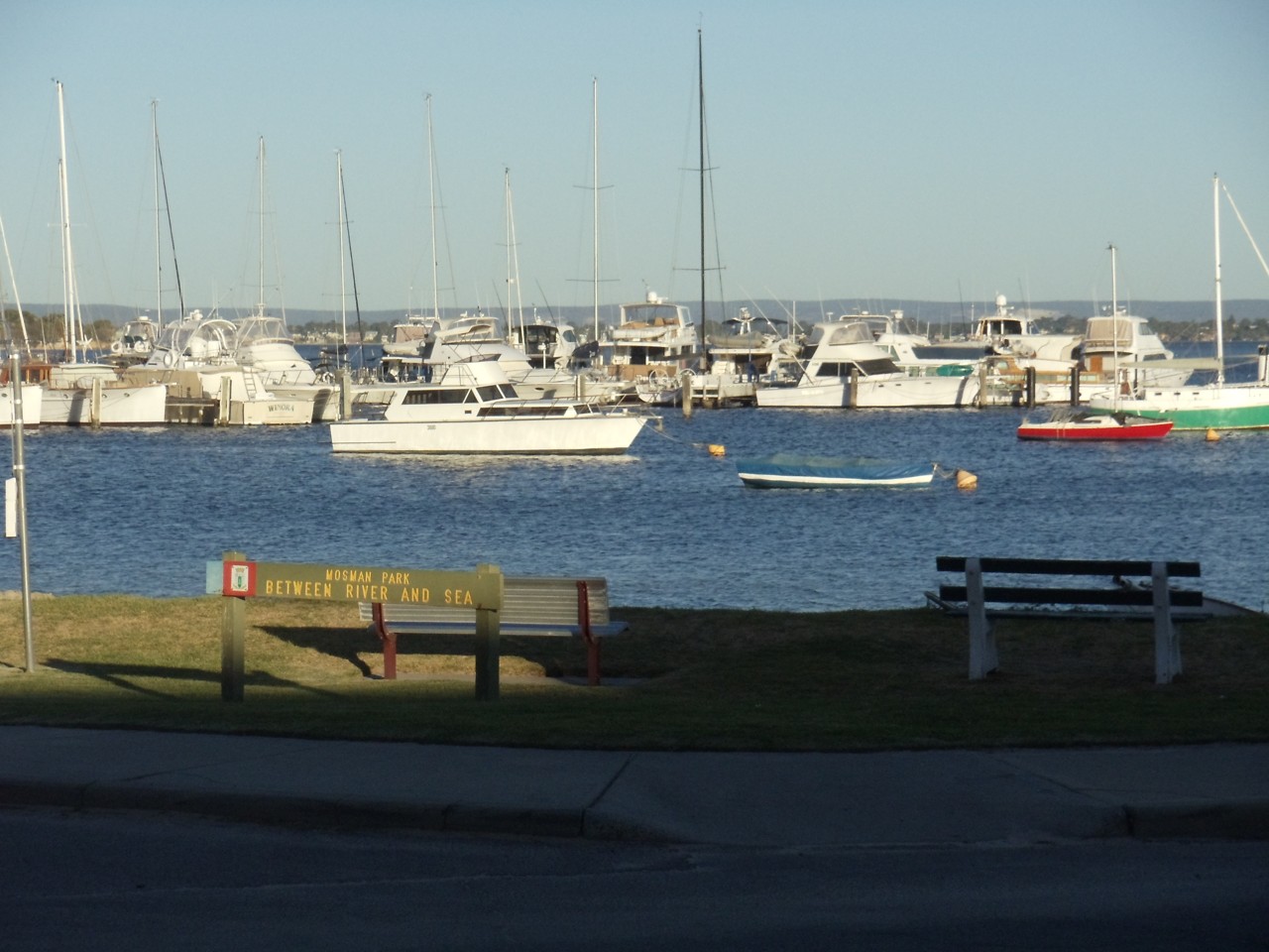 Mosman Park, WA, Boats anchored in a small marina bay