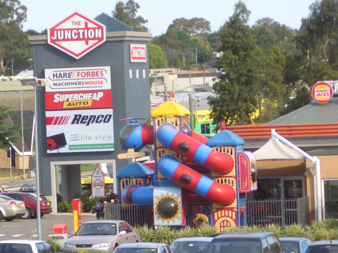 Northmead, NSW, Play area and shops at shopping centre