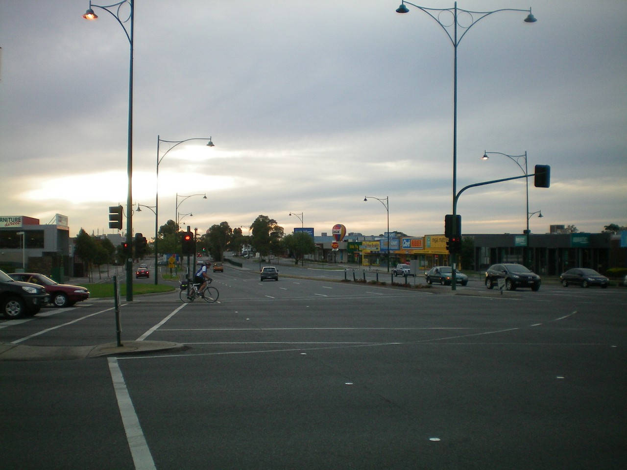 Nunawading, VIC, Major intersection with traffic lights and cars