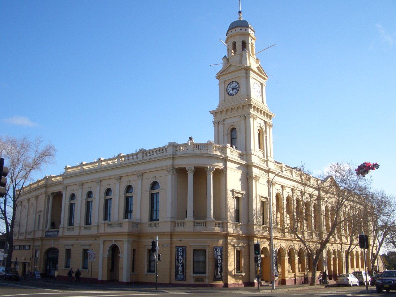 Paddington, NSW, Heritage town hall with clocktower and arches