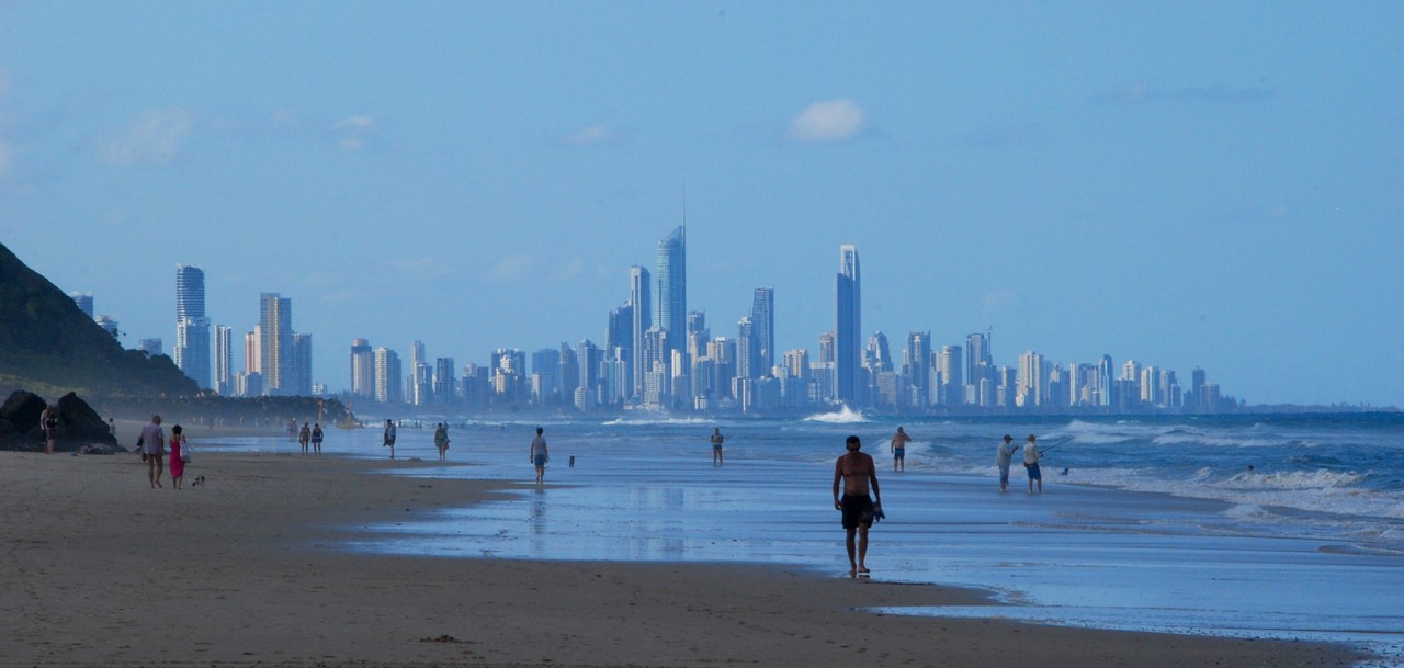 Palm Beach, QLD, People walking on a sandy beach