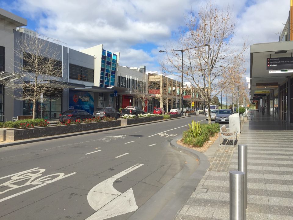 Point Cook, VIC, Street scene with shops near the Sanctuary Lakes