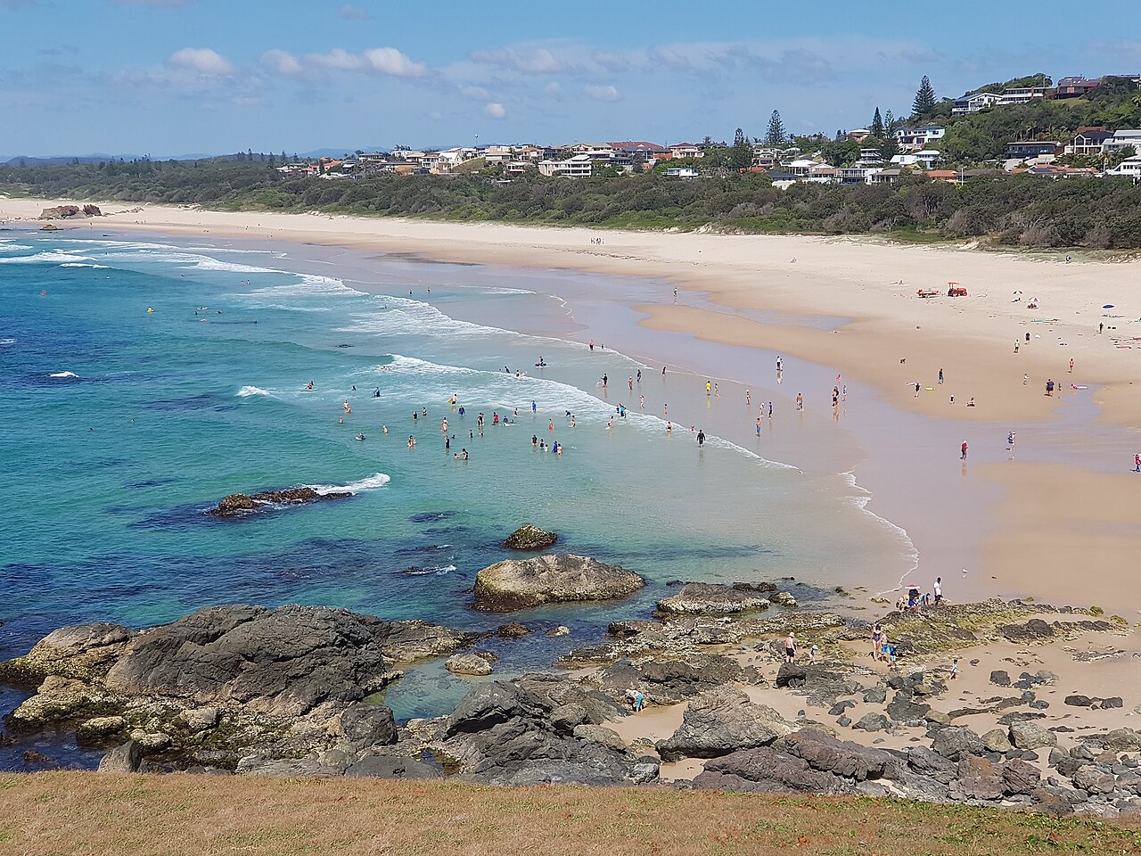 Port Macquarie, NSW, Golden beaches and waves near Tacking Point Lighthouse