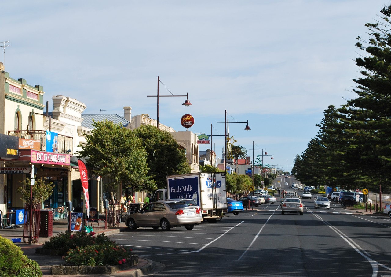 Portland, VIC, Historic shops on a main street