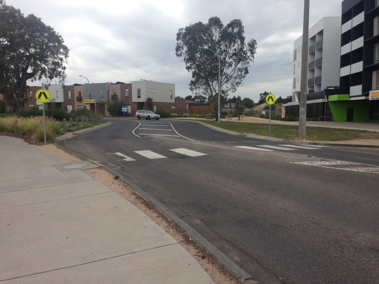Roxburgh Park, VIC, Zebra crossing on a suburban street