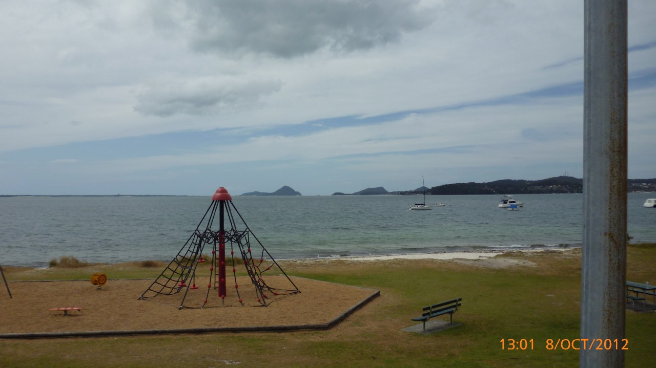 Salamander Bay, NSW, Children's playground by the sandy beach