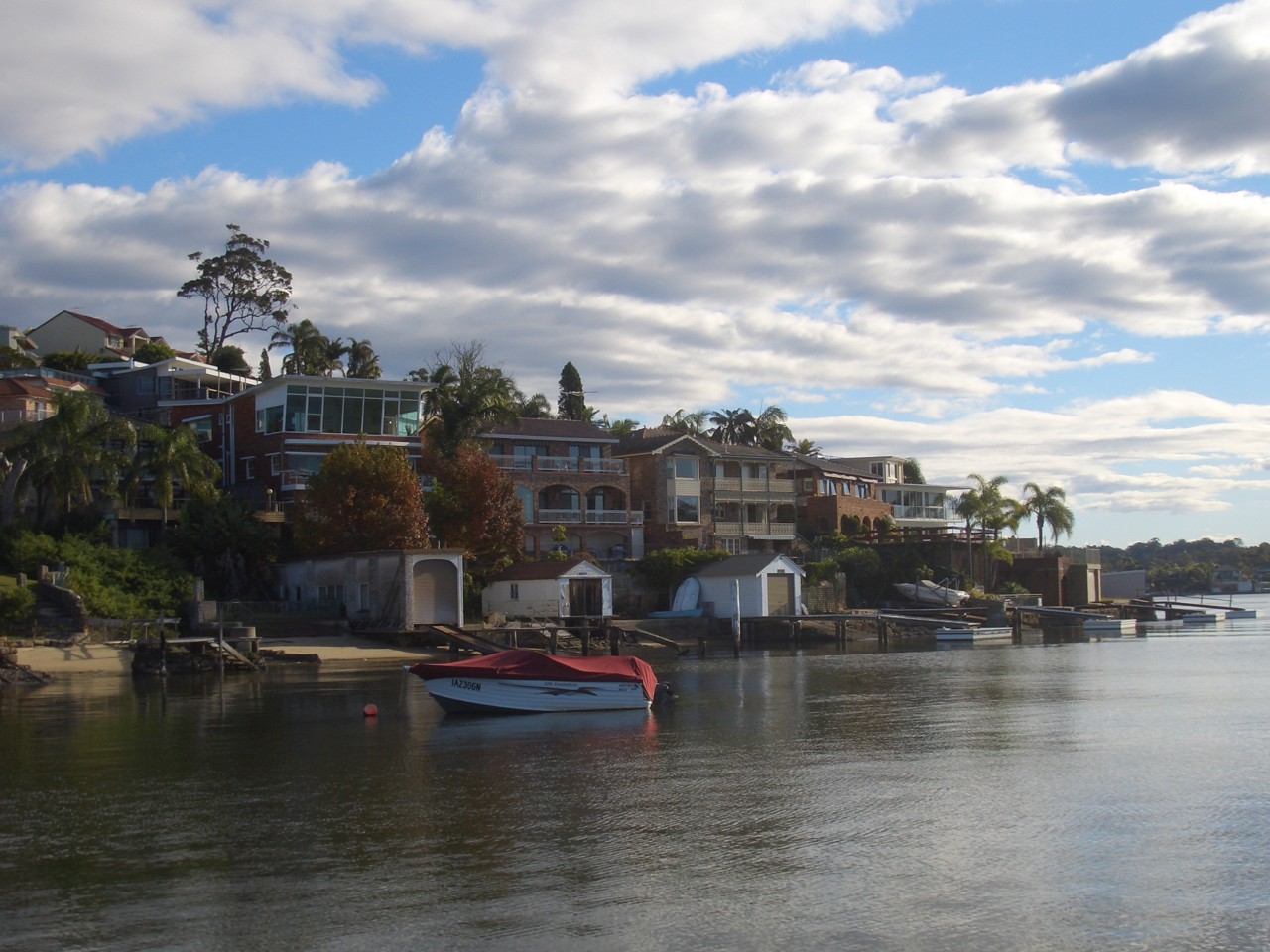 Sylvania, NSW, Waterfront homes along a river with boats
