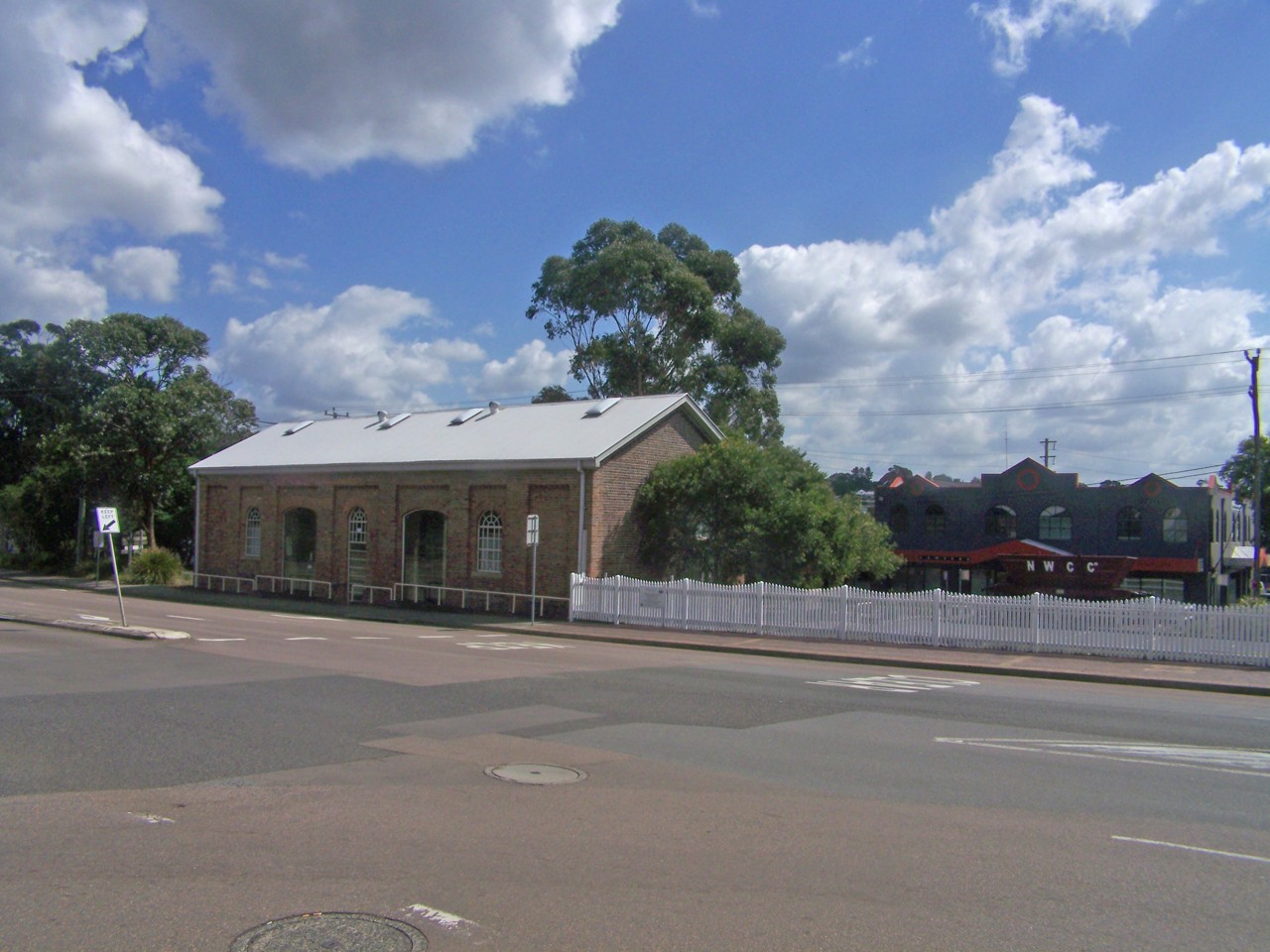 Wallsend, NSW, Historic brick building on a suburban street