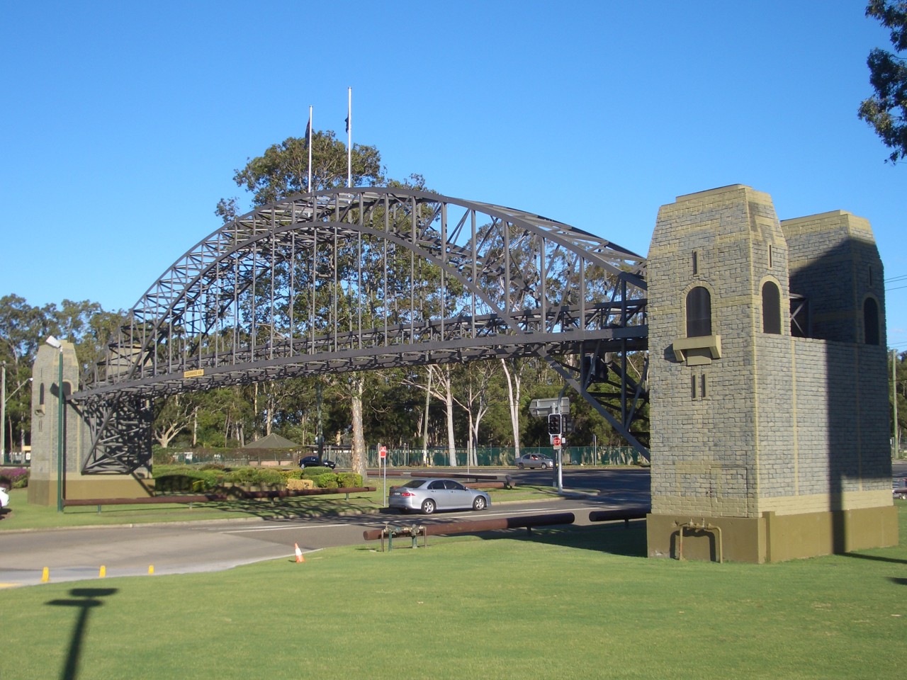 Warwick Farm, NSW, Replica of Sydney Harbour Bridge in park