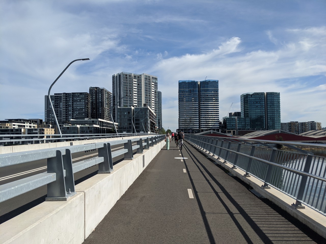 Wentworth Point, NSW — Footbridge with high-rise buildings in background