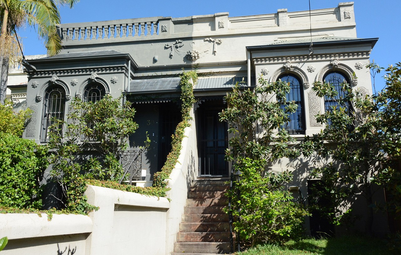 Woollahra, NSW, Heritage terrace house with wrought iron details
