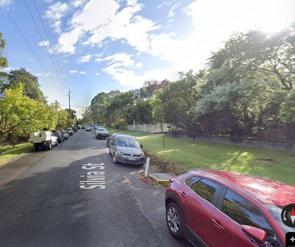 Silvia Street, Hornsby from the kerb